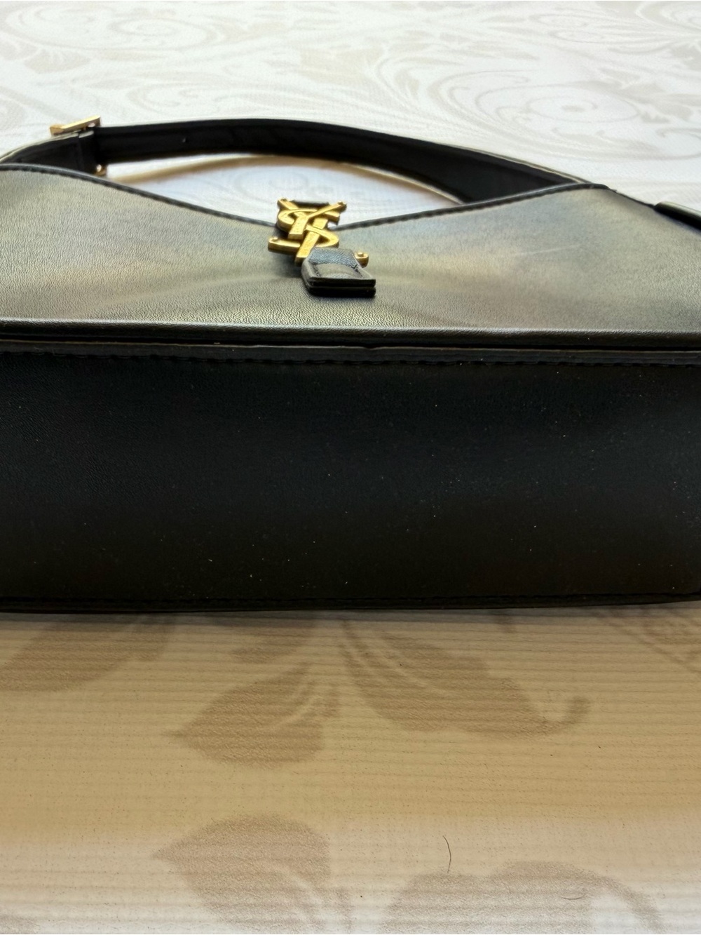 YSL Saint Laurent Smooth Leather Shoulder Bag - Black with Gold Hardware - Picture 8 of 16